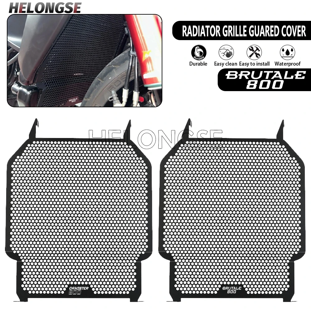 HELONGSE New For MV Agusta Brutale 800 2016-2023 Motorcycle Radiator Grille Guard Cover For Italjet Dragster 800/800RR 2014-2023