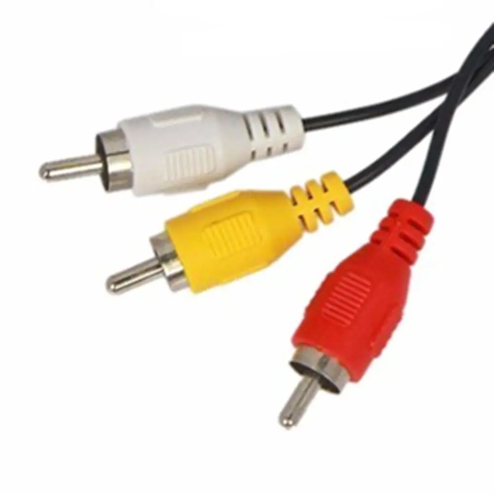 5MM Jack to 3 RCA Male Plug Adapter Audio Converter Video AV Cable Wire Cord