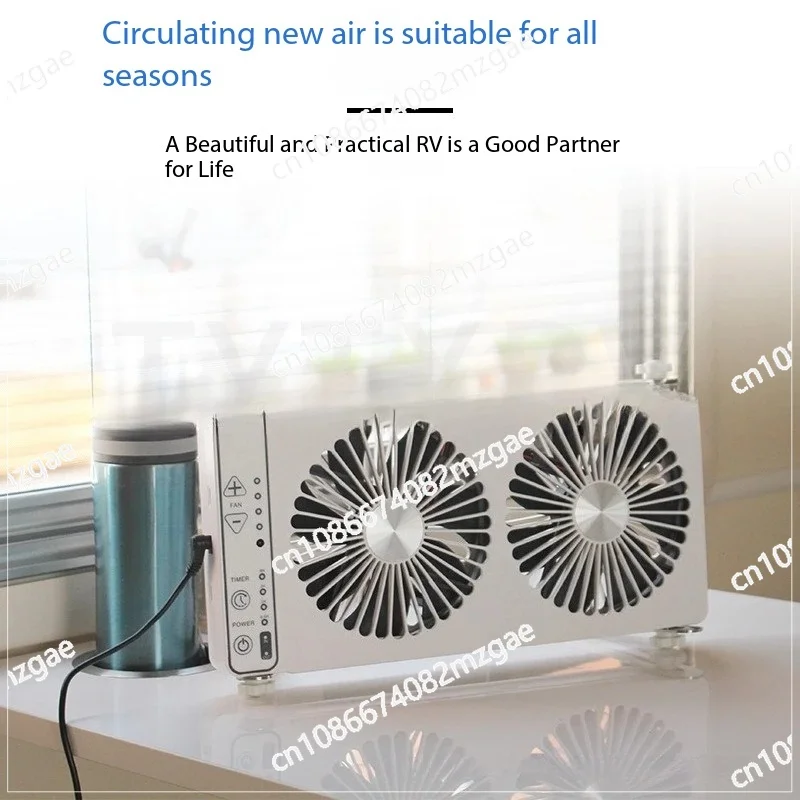 

12V Dual Speed Silent Roof Vent Fan, Intake and Exhaust for Car Skylight, Bed Truck and Automotive Cooling Systems