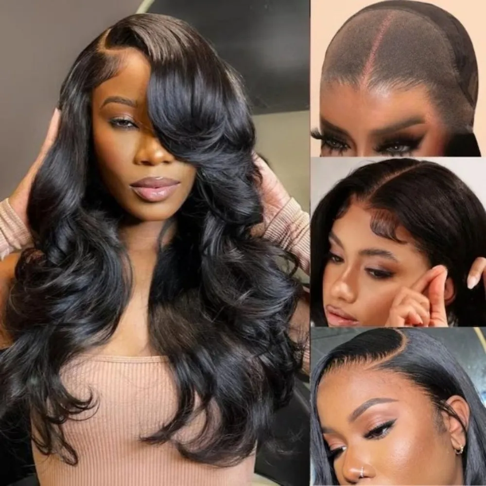 13x4 13x6 perucas dianteiras do laço cabelo humano pré arrancado 200% densidade 30 Polegada hd onda do corpo perucas dianteiras do laço cabelo humano natural preto