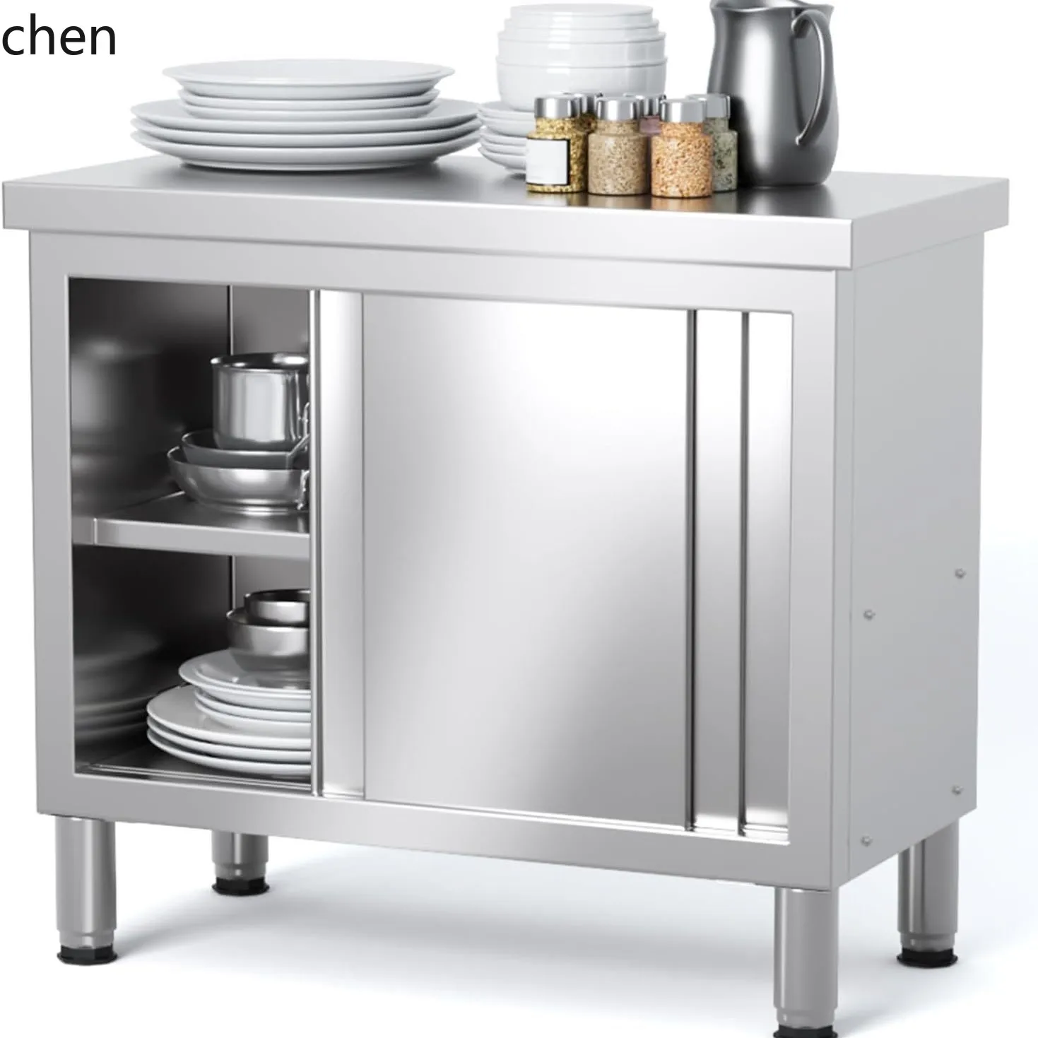 HT Cross-Border Exclusive Stainless Steel Assembly Sliding Door Workbench Operation Table Commercial Packing and Loading Table