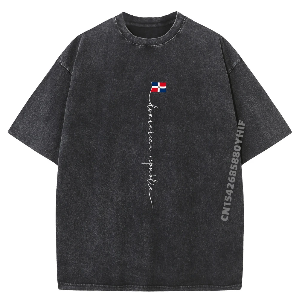 

Dominican Republic Signature Dominican Republic Flag Cute Oversized T Shirt Funny Gifts Mens Fashion Washed Shirt