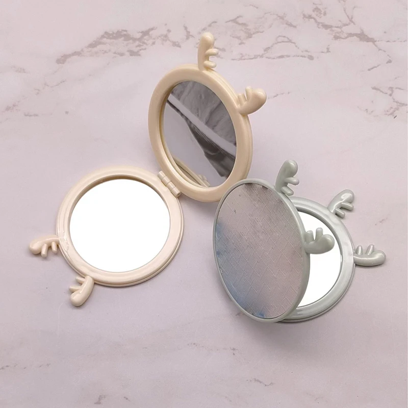 Mini miroir de maquillage pliable à fleurs, miroir de courtoisie portable, miroir à main compact double face, miroir cosmétique de poche