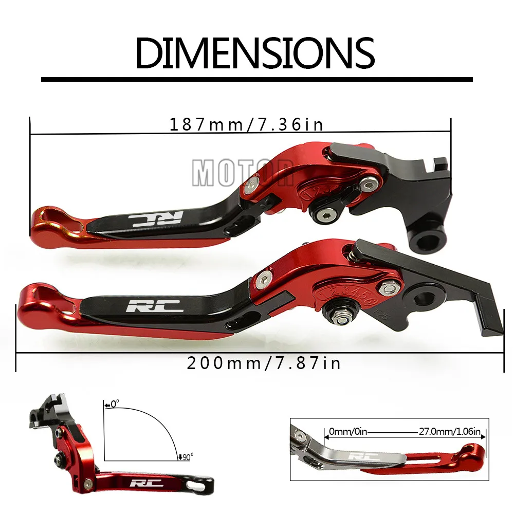 CNC Aluminum Motorcycle Adjustable Folding Brake Clutch Levers For RC200 RC390 RC125 RC 200 390 250 125 2012-2020 2021 2022 2023
