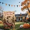 Skeleton Harvest Garden Flag 12×18 Inch Double Sided Halloween Decor llz