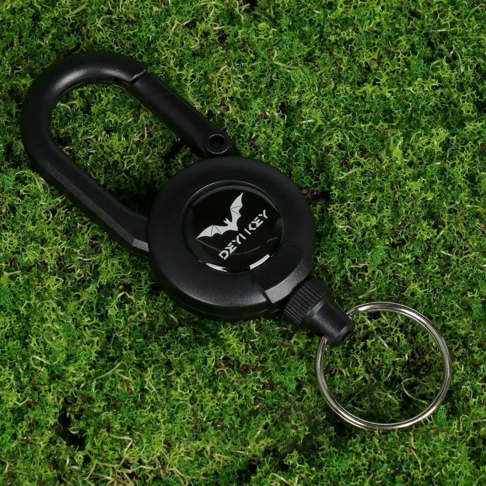 Steel Wire Elastic Mountaineering Buckle Easy-to-pull Solid Color Telescopic Wire Rope Keychain Anti-theft Portable