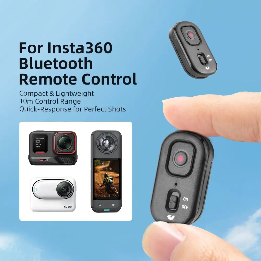 Telecomando Bluetooth portatile Gamma 10M Mini fotocamera Controller di ripresa wireless leggero per Insta360 X5/X4/AcePro 2