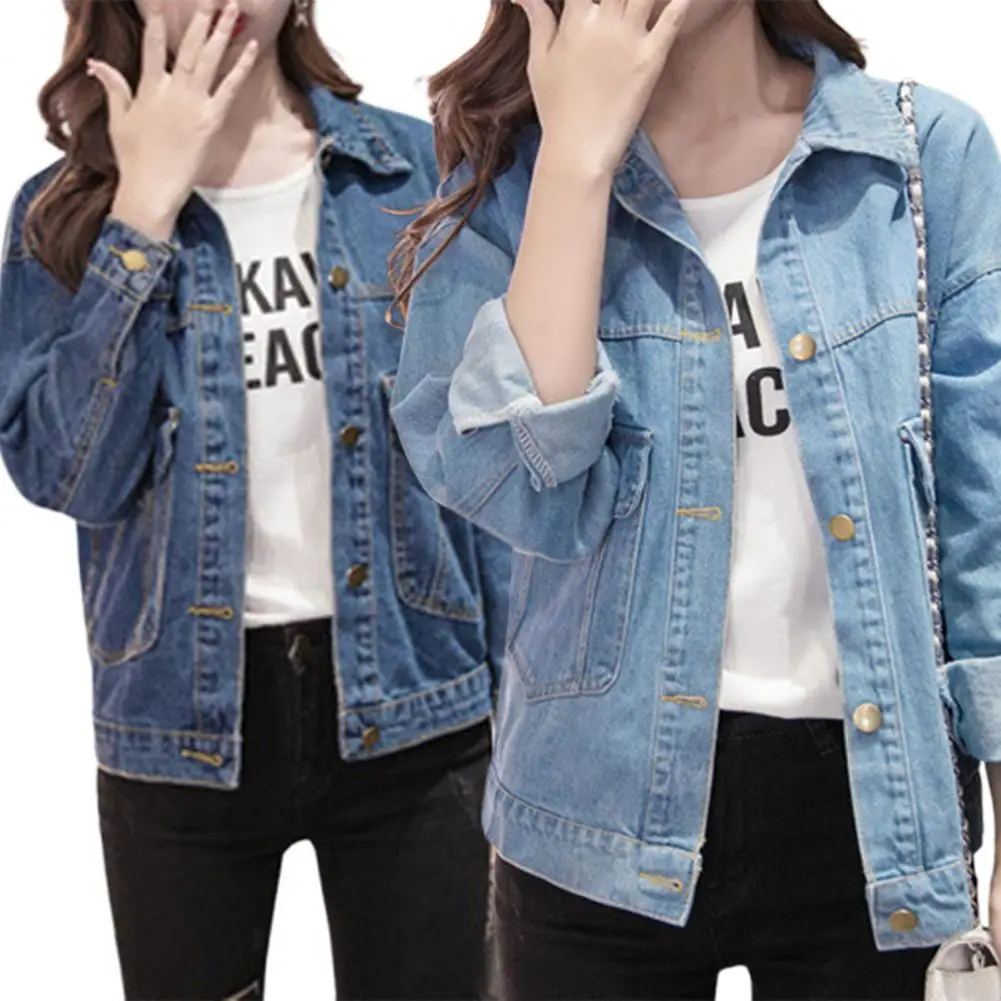 

Autumn Punk Style Women Basic Coats Casual Cool Jackets For Women Loose Top Clothes Denim Womens Jacket Streetwear Denim Coat