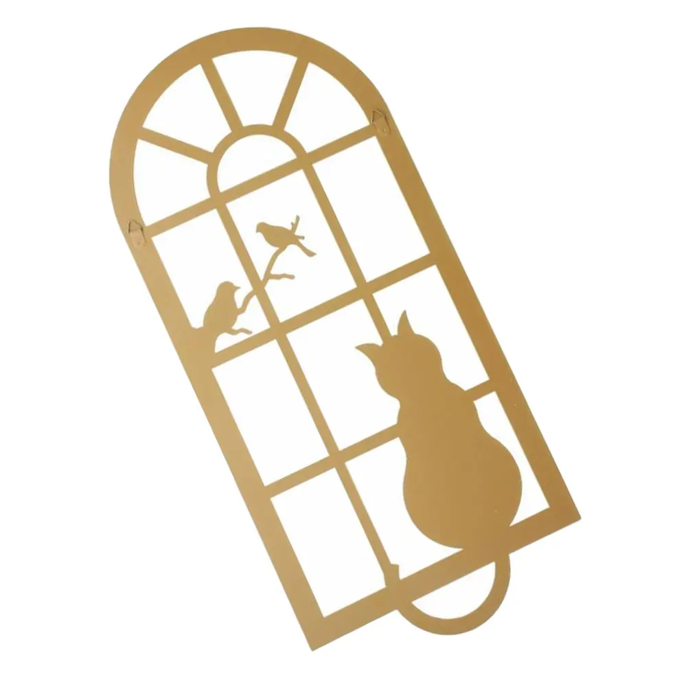

1pc Retro Iron Cat Wall Decor Hanging Decoration Vintage Style Window Cat Design Wall Pendant Garden Yard Decor
