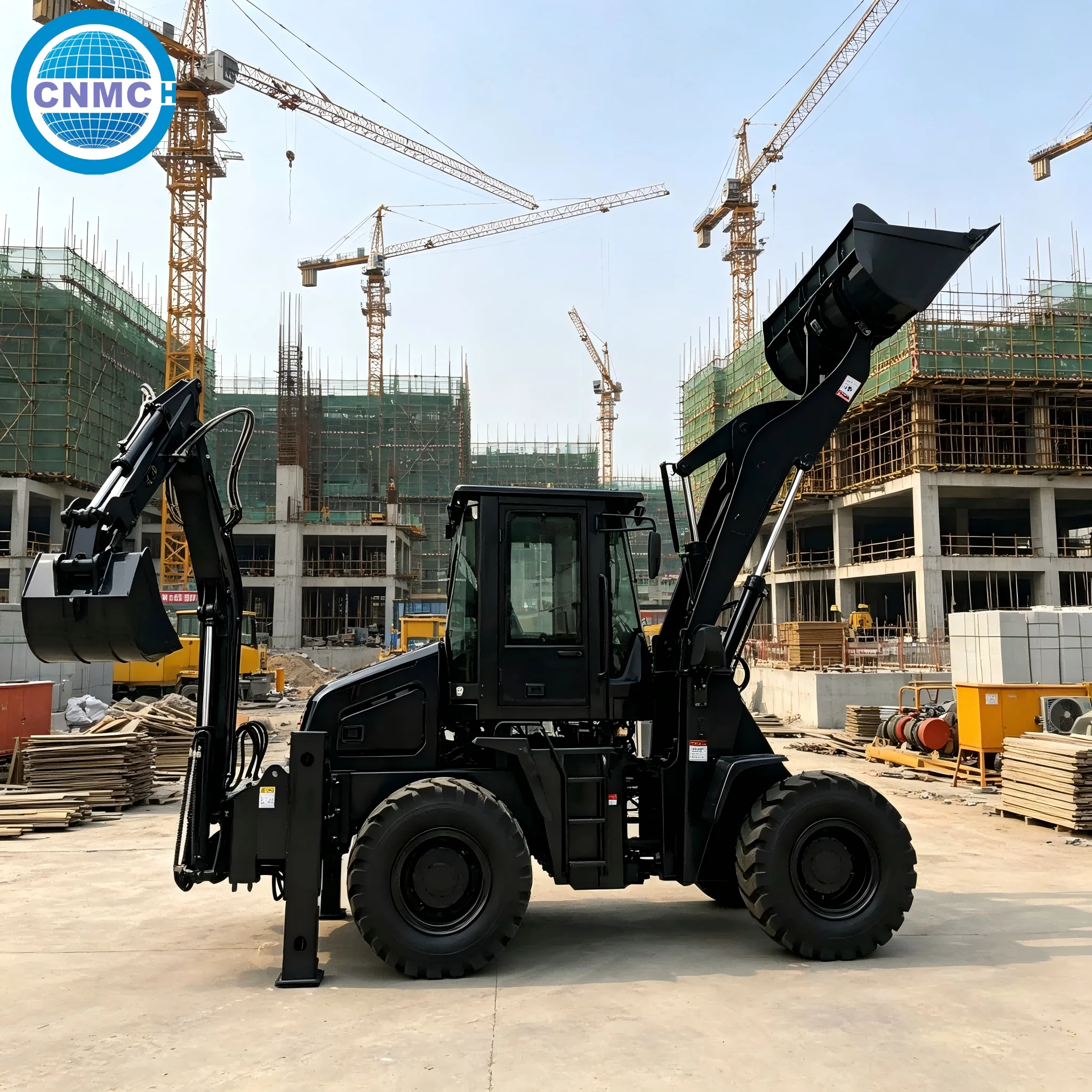 CN10-80 4x4 Wheel Excavator Loader Backhoe Excavator Loader H-frame leg Two-End Operation With Accessories EPA CE Certified