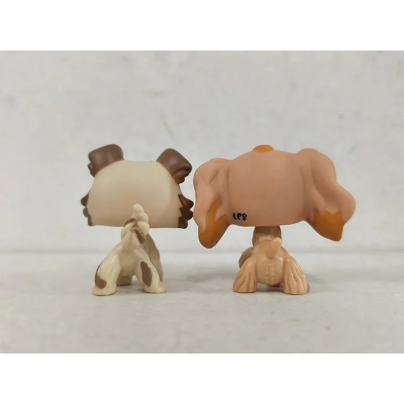 2pcs/lot Mini Pet Shop Toy Collie Spaniel Dog #2210#1716 Animal LPS Figures