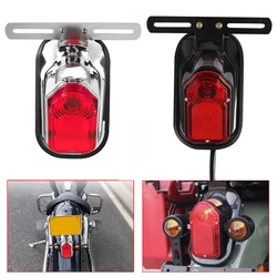 Luz trasera de lápida de motocicleta, lámpara de freno de placa de matrícula, luces traseras para Harley Honda Bobber Chopper Yamaha Custom Touring