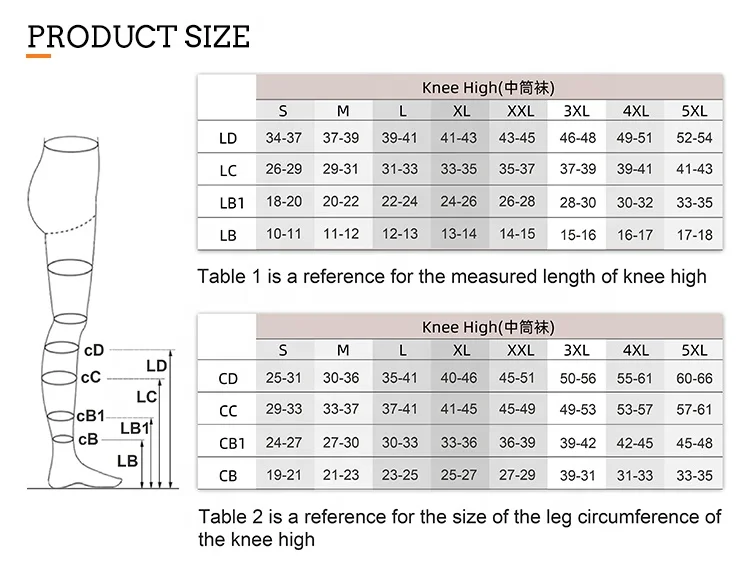 Hh 20-30mmHg Medical Compression Varicose Veins Stockings Closed Toe Pressure Level 2 Knee High Ankle and Calf Sock Leg Slimming