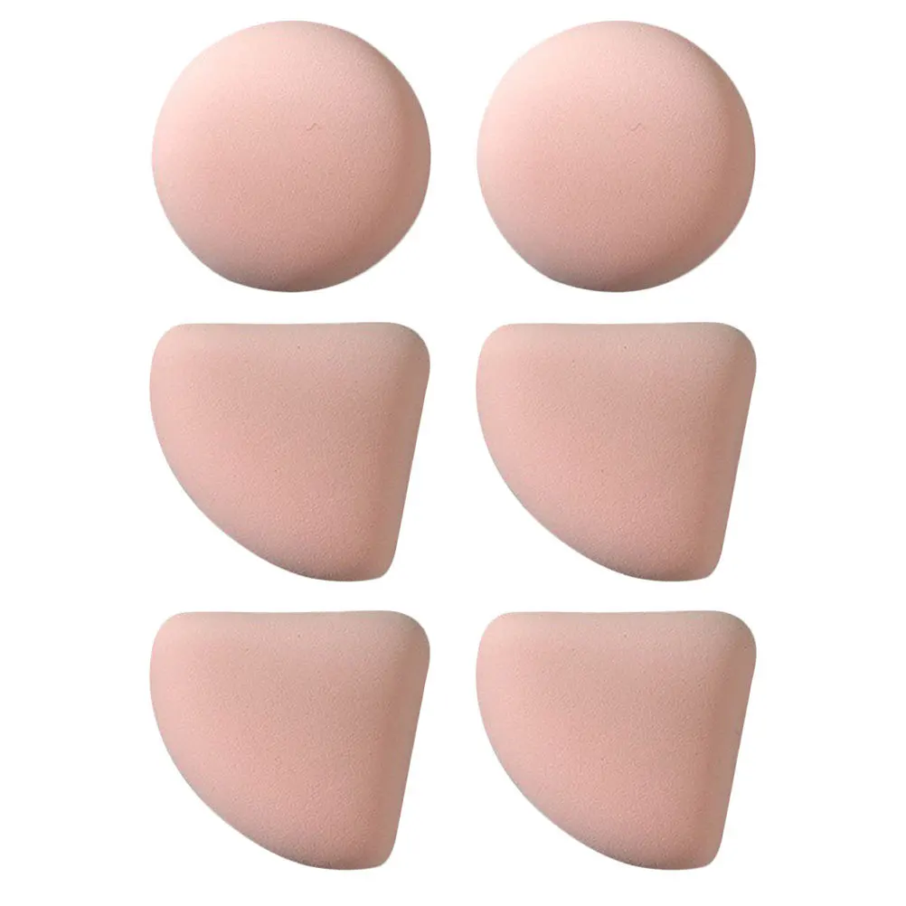 6 stuks poeder tweeërlei gebruik nat droog waaiervorm make-up tools voor dagelijkse schoonheidstoepassing dame accessoires