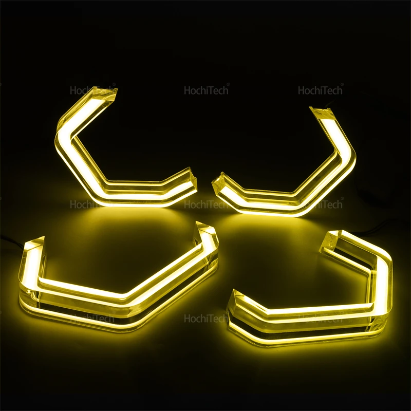 4pcs Lemon Yellow CSL Style LED Angel Eyes for BMW E46 325ci 330ci Convertible Coupe 2004 2005 2006 M4 Style Day Lights Parts view 5