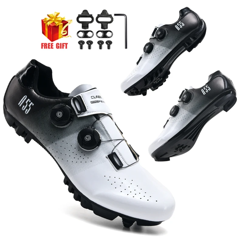 

Professional Ultralight Cycling Shoes Men Self-Locking SPD Racing Road Bike Shoes Bicycle Sneakers Outdoor MTB Flat Cleat Shoes