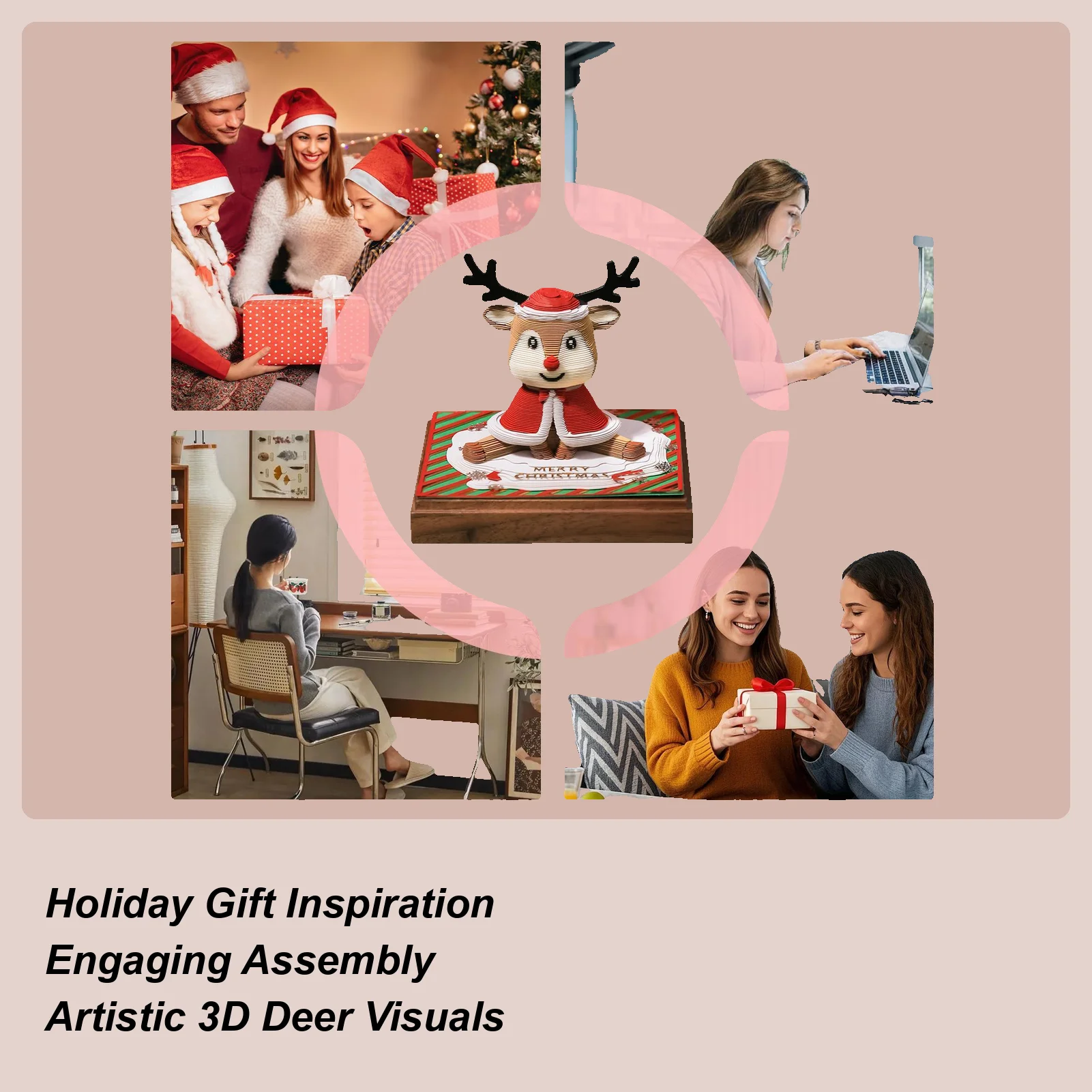 

Time Piece Calendar Deer Design Notepad Christmas Themed Tear Away Desk Calendar 2026 For Kids Women Men Teacher School