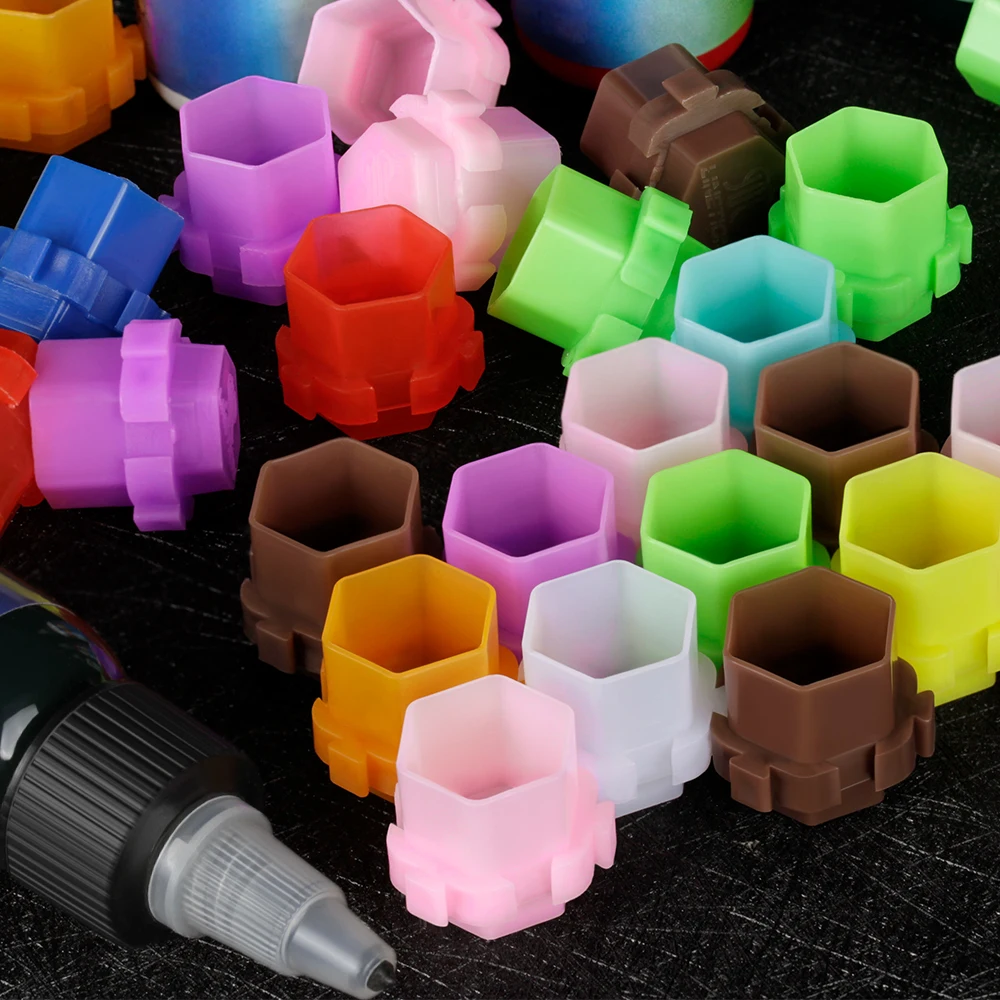 200 Pcs/Bag Honeycomb Pigment Container Caps For Tattoo Needles Body Art Holder Ink Cup Durable