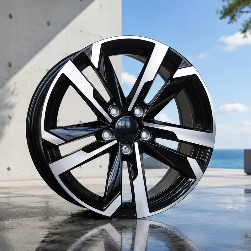 High Quality Flow Forming Alloy Wheels 17-20 Inch 5x112 Black Machined Face Spoke Hub Passenger Car Rims