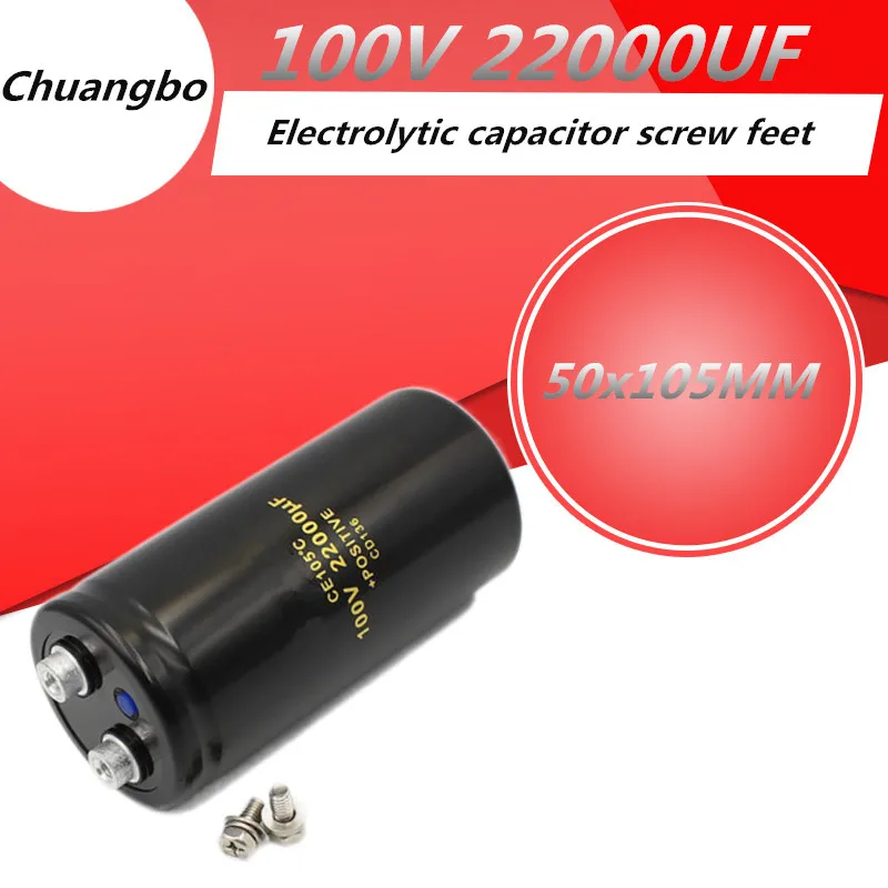 1/PCS 100V22000UF 50*80MM 22000UF 100V Aluminum Screw Audio Filtering Electrolytic Capacitor 105℃ CD136