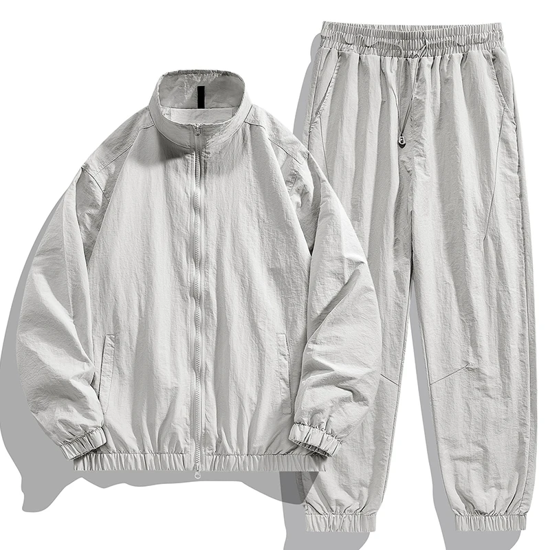 Men's Outdoor Comprehensive Training UV Resistant Jacket Leg Binding Pants Set Fashionable Versatile Lightweight Breathable Set