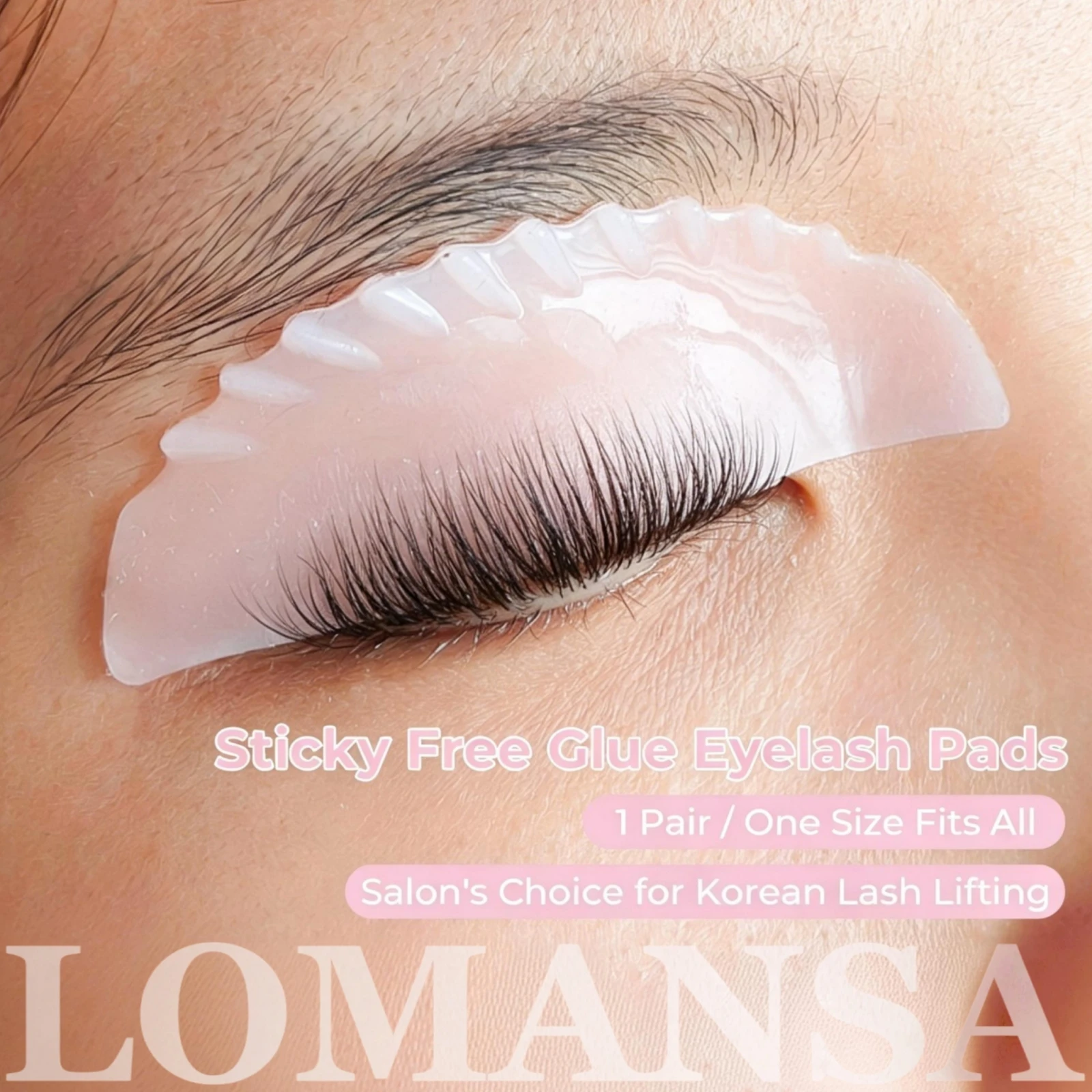 Lomansa Neu 2er-Set Flache Silikon-Wimpernwickler Wimpernlifting-Bänder Wimpernweichmacher-Pads Wimpernzange Make-up-Tool