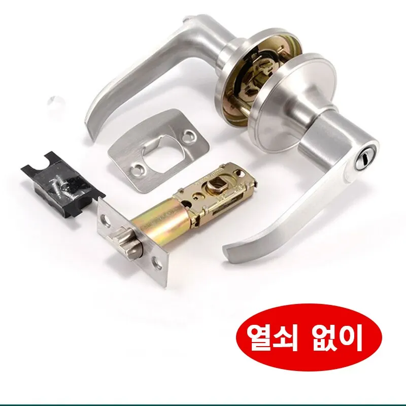 Three Bar Door Handle Zinc Alloy Indoor Door Handle Mute Handle Keyless Bathroom Handle image 5