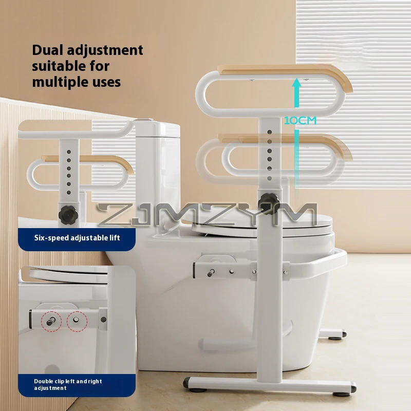 قضبان إمساك مضادة للانزلاق لدرابزين الأمان تدعم دعامة ذراع المرحاض ومسند ذراع غير مثقوب ومساعدة الوقوف