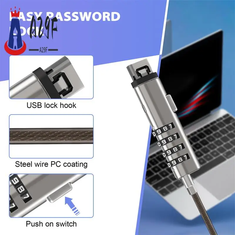 

A29F-4 Digital Universal Lock USB Laptop Security Cable Lock For Computer