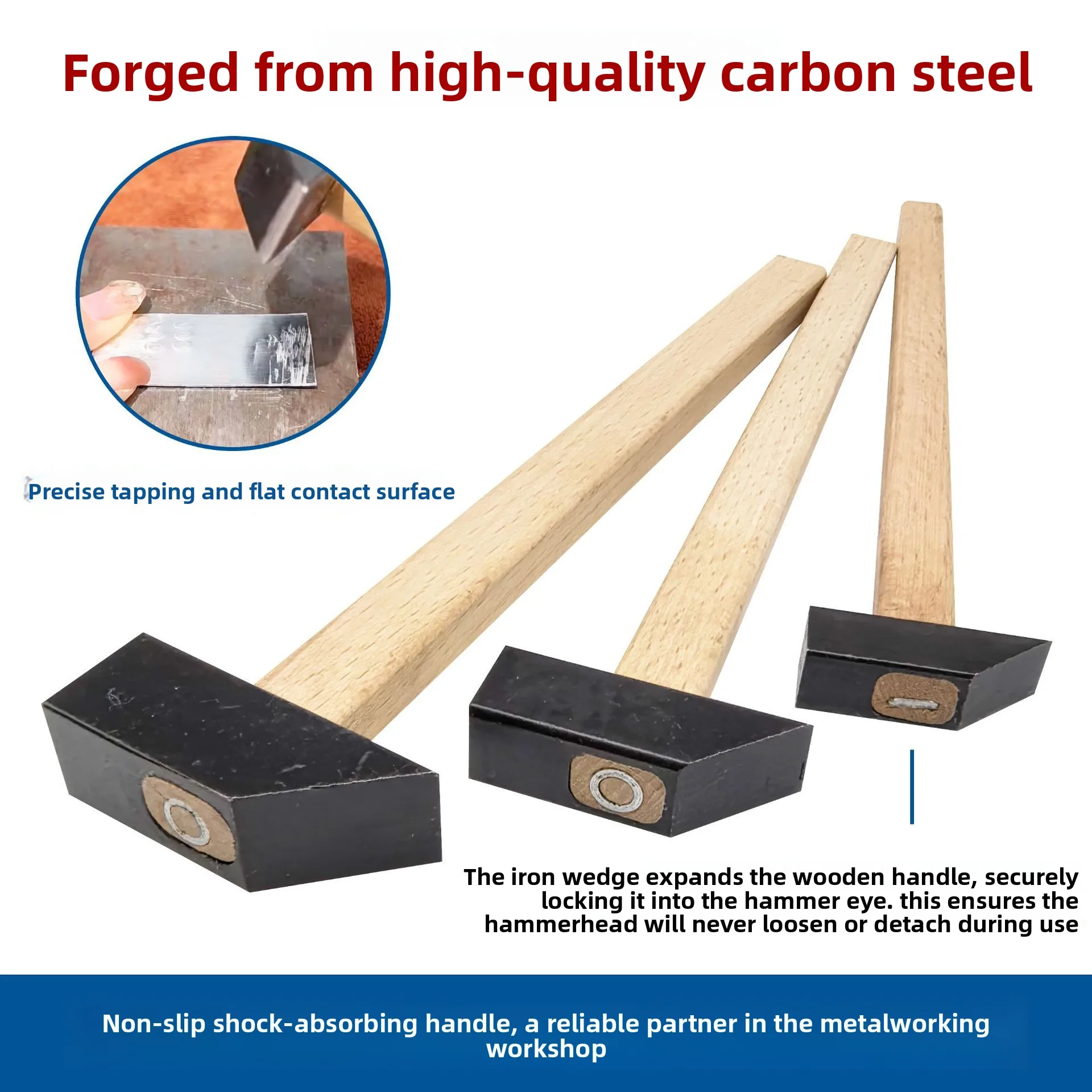 Square Metal Hammer High Hardness Forged Hammer Goldsmith Tool for Jewelry Making and Hardware Striking Installation Work