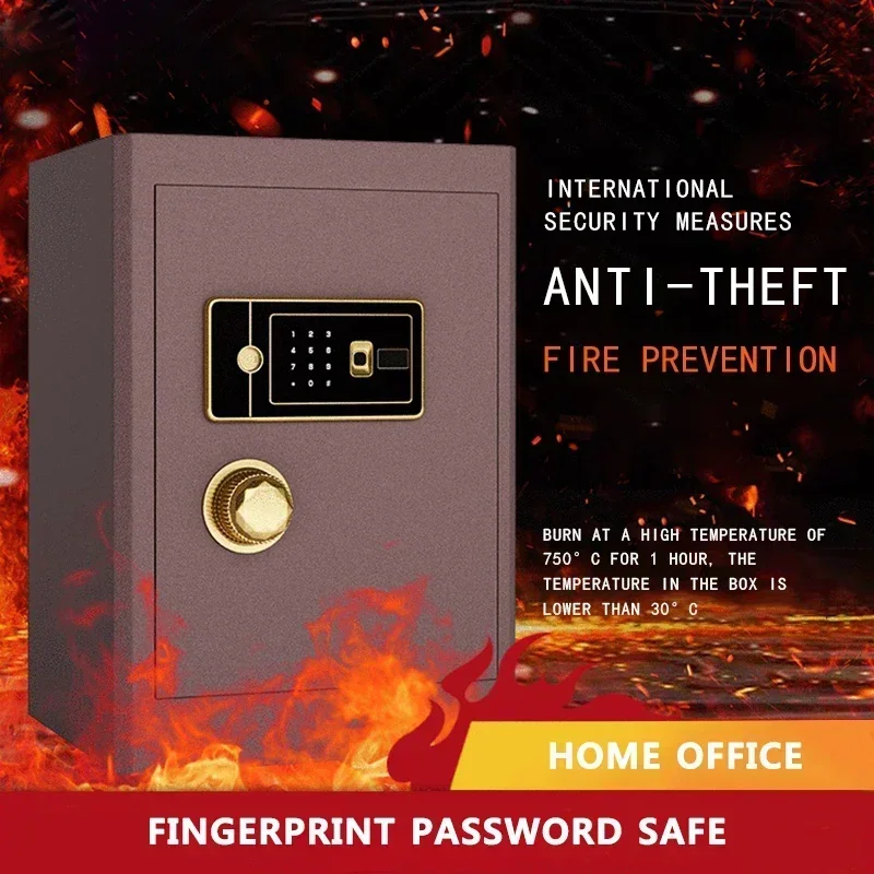 

New Upgrade Safe Box Electronic Lock Office Key Password Small Safe Deposit Box Fireproof Fingerprint Home Safe Money Box Steel