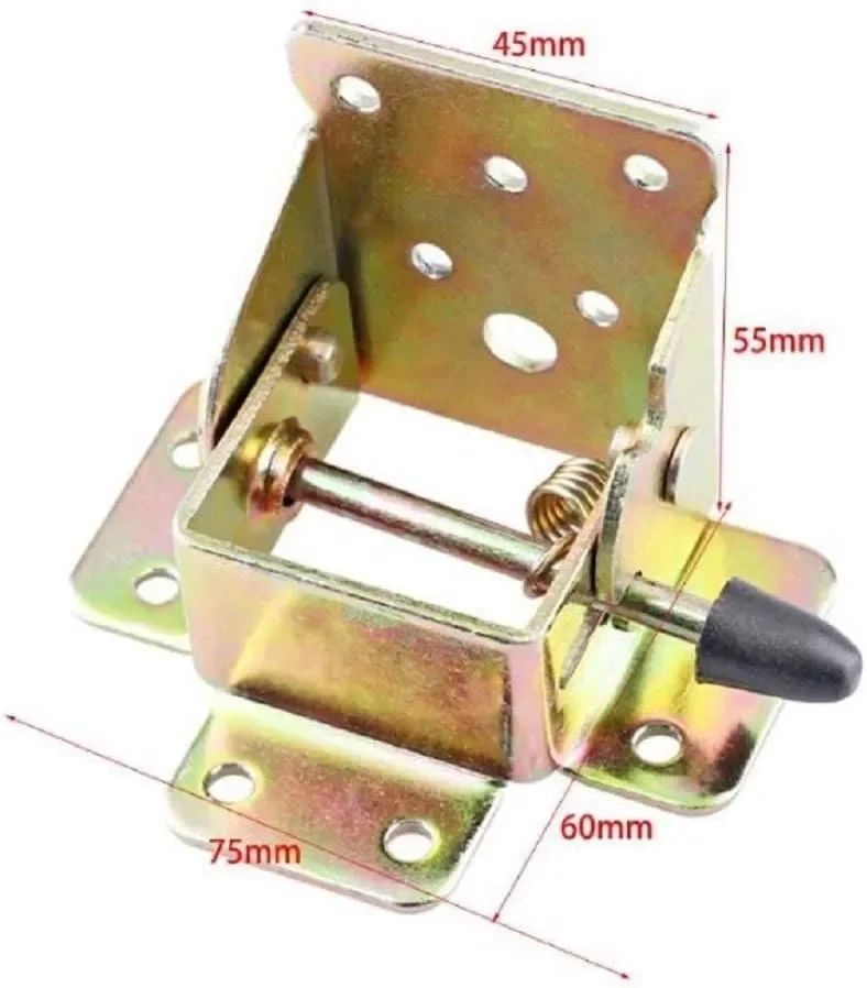 4/1PCS Folding Bracket Iron Folding Lock Extension Table Chair Bed Leg Foldable Support Brackets Hinge Self Lock Hinges Hardware