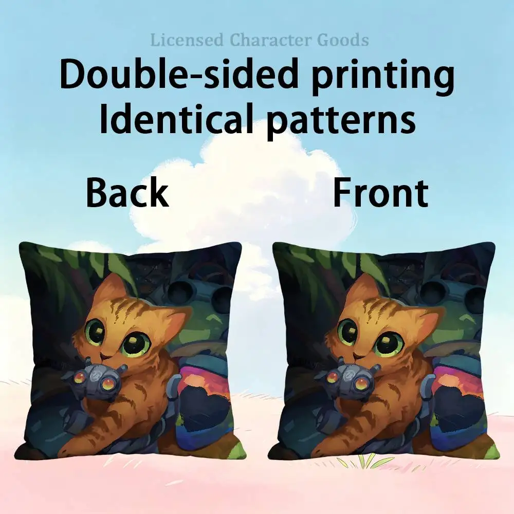 S-Stray B-12 Cat Polyester Printed Pillow Cover Square 30 35 40 45 50 55 cm Soft for Sofa Bed Car Home Decor