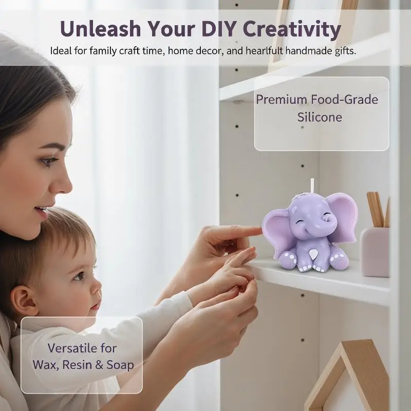 Cute 3D Elephant Silicone Cand - Soap Making Party review and price