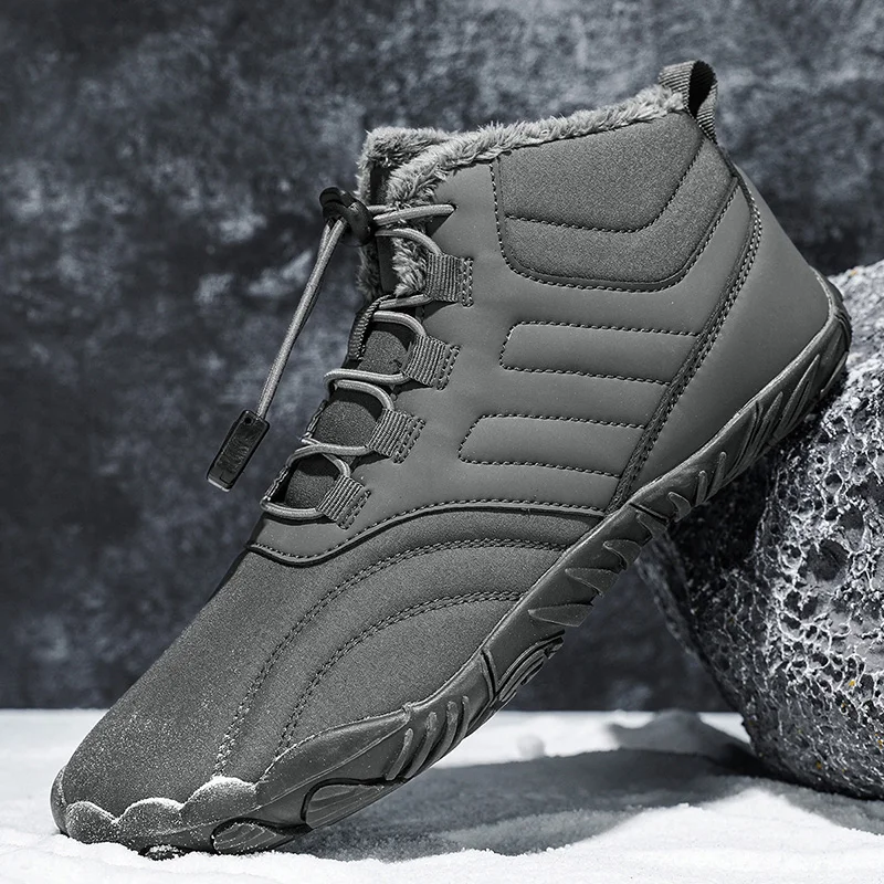 Unisex Warm Fleece Lined Walking Cotton Shoes Winter, Fashion Outdoor Non-slip Durable Thermal Casual Footwear