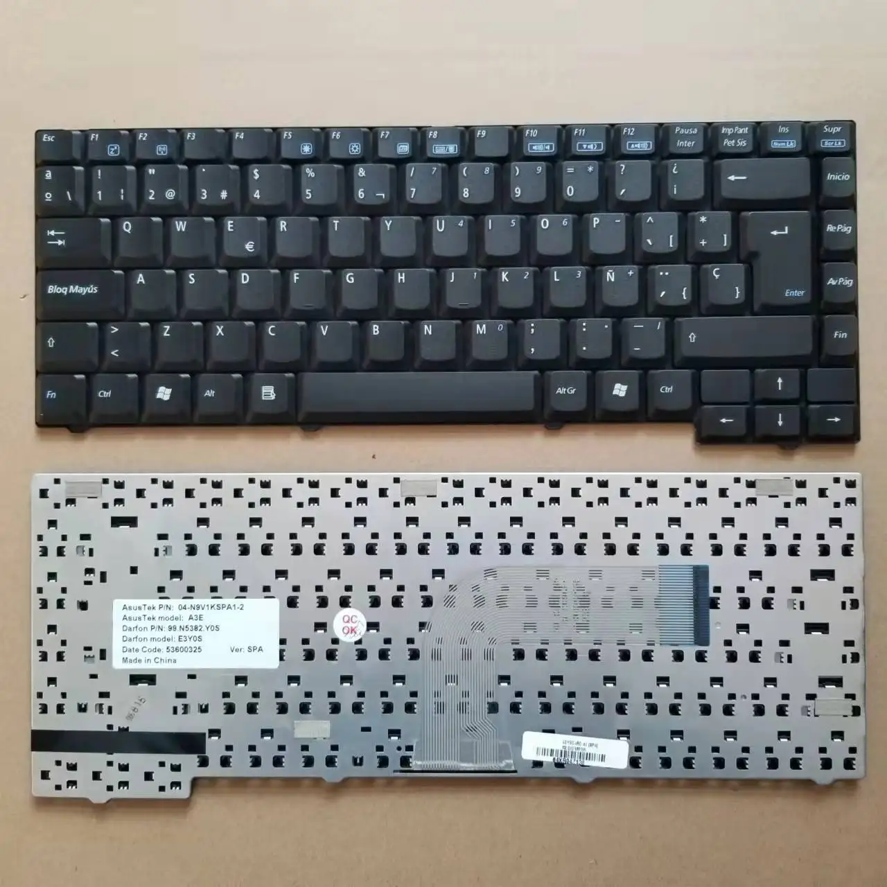 Teclado espanhol SP para Asus, preto, A3A, A3V, A3E, A3H, A4, A4S, Novo