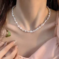 Collier de perles d'imitation Simple, réglable, élégant, perles irrégulières, nouvelle tendance, Date, bijoux de fête de mariage, cadeau pour femmes et filles 2