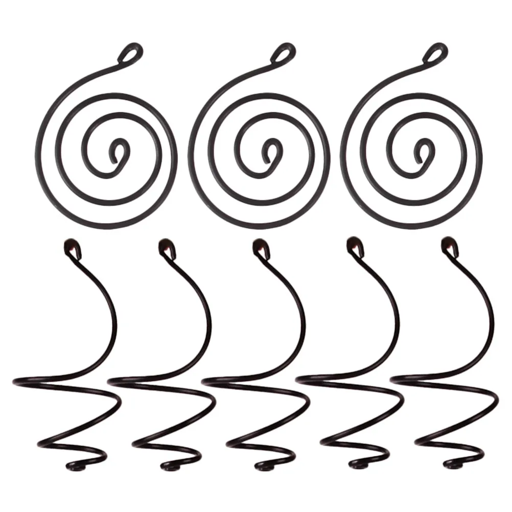18 Small Air Plants Hanging Stands Black Wire Spiral Holders Indoor Geometric Wall Planters Decorative Display