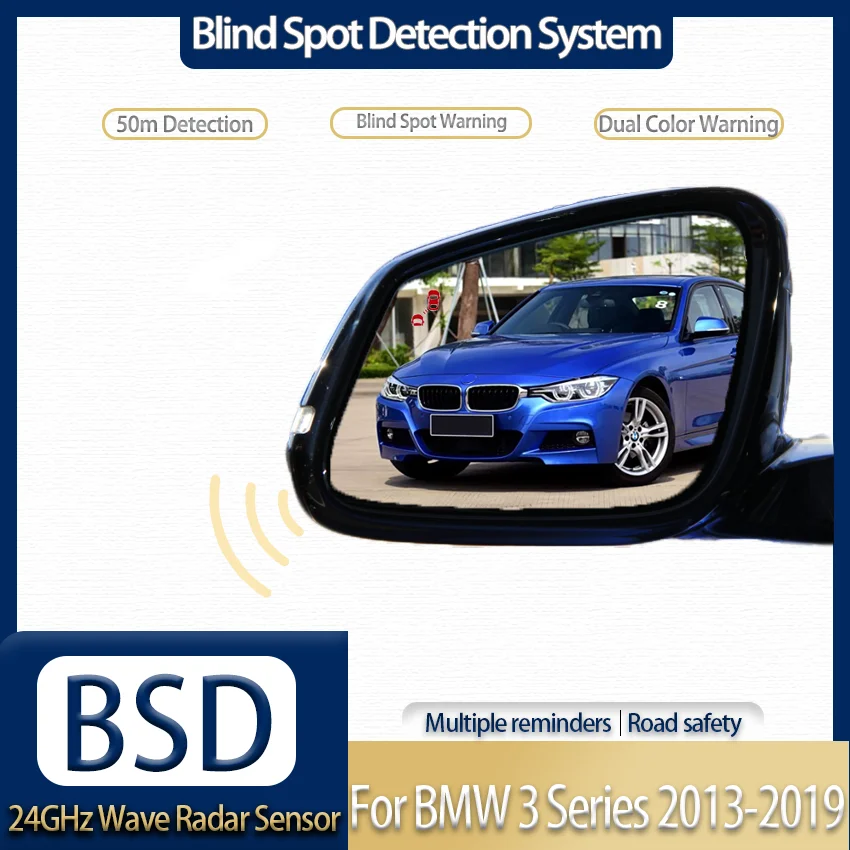 Auto 24GHz BSD Blind Spot Detection Kit for BMW 3 Series 2013-2019 , Stable Radar Detection, Side Mirror LED Alert