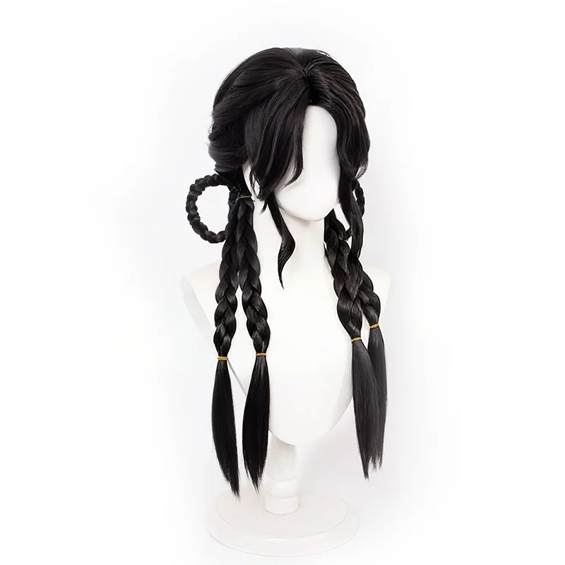 Game Where Winds Meet Young Master Volwassen Cosplay Pruik Zwart Lang Haar Hittebestendige Synthetische Pruiken Halloween Carnaval Party Prop