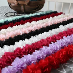 1yard 5CM wide chiffon 3-d flowers wedding dress swimsuit cap curtains DIY lace handmade
