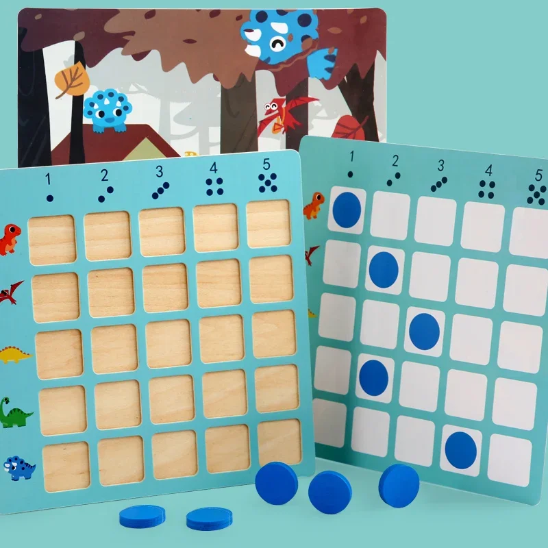 Crianças jogo de contagem montessori matemática brinquedos número de madeira sentido dinossauro contagem números correspondência lógica cedo presente educacional