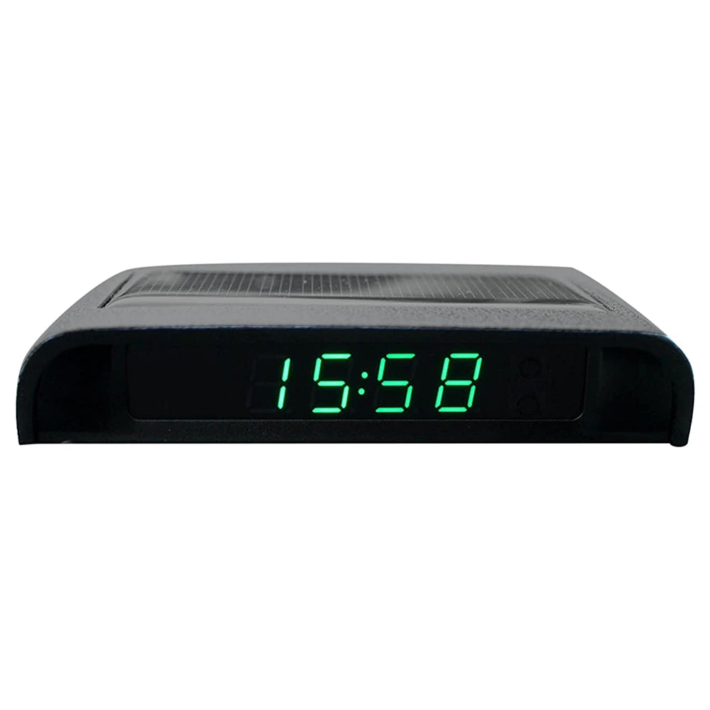 

Temperature Display Car Dashboard Clock Car Solar Powered LCD Clock Portable Auto Dashboard Clocks Car Digital LCD Clock