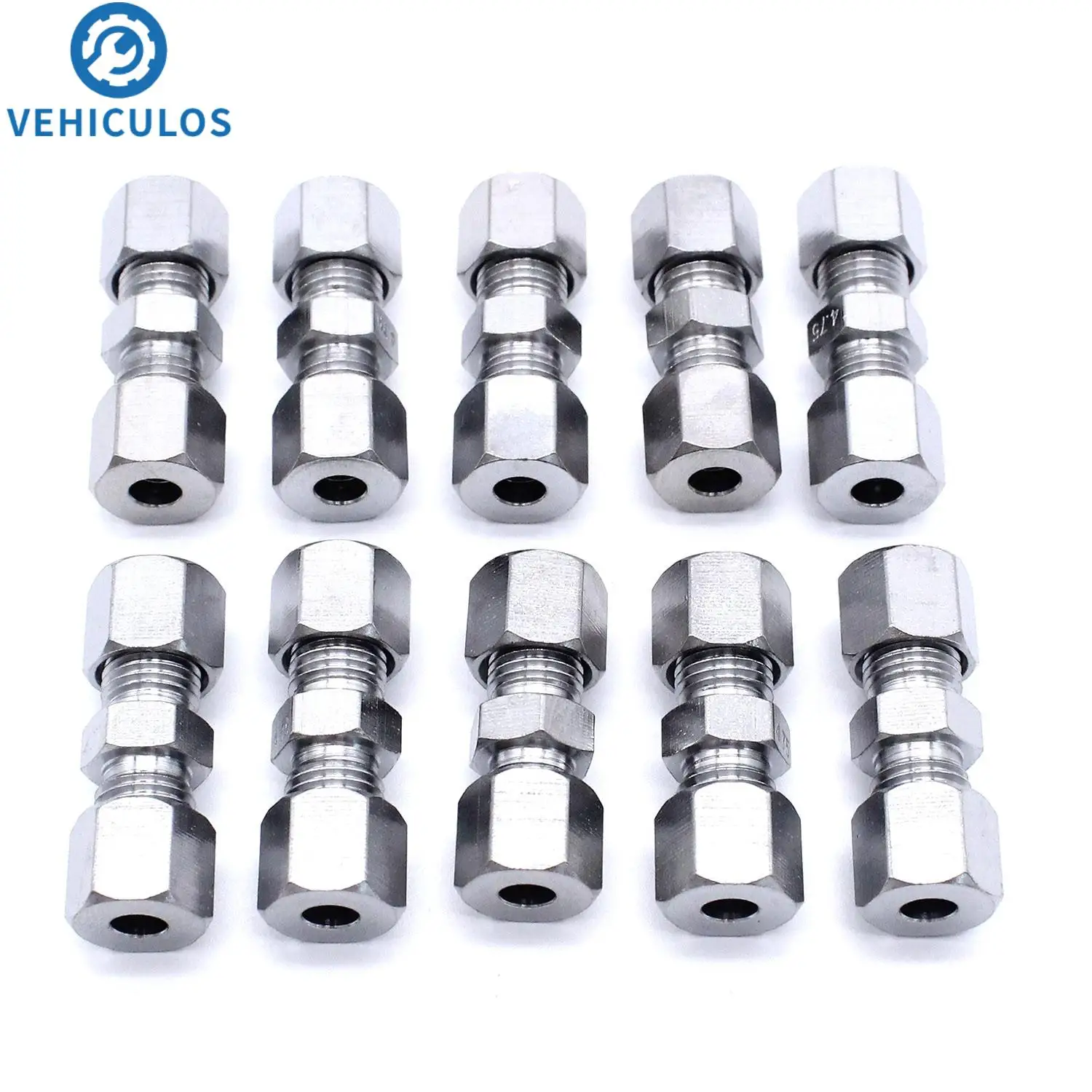 

10PCS Brake Line Union Fittings Connector 3/16" OD Hydraulic Brake Lines Pipe For Brake Pipe 4,75mm without Flanging Connectors