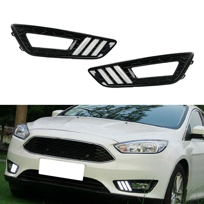 Für Ford Focus 3 2015 2016 2017 Auto drl Tagfahrlicht LED Blinker Nebels chein werfer auf Auto mehr Helligkeit wasserdicht