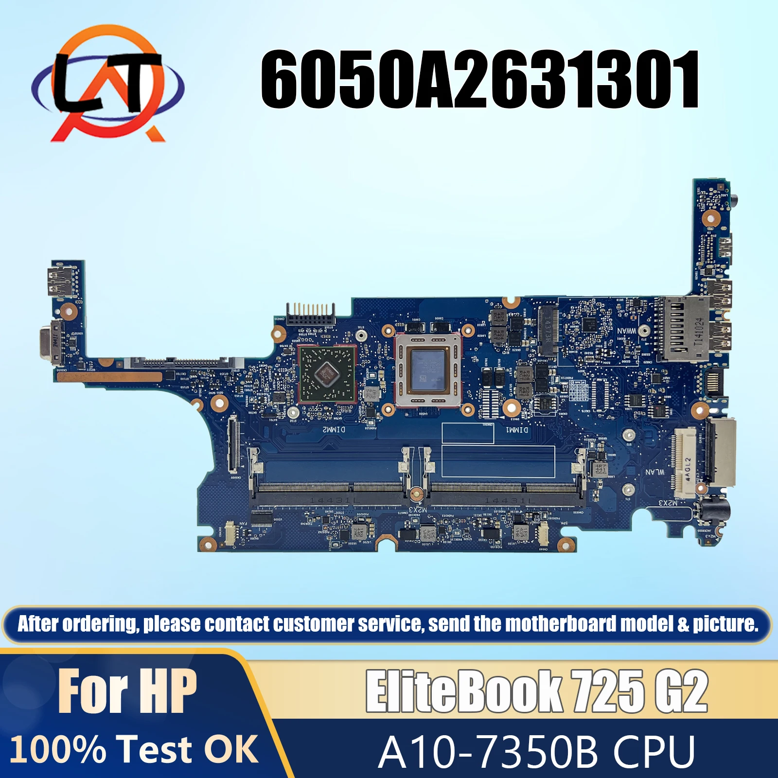 

6050A2631301 For HP Elitebook 825 G2 725 G2 Laptop Motherboard Mainboard with A6 A8 A10 AMD CPU Motherboard ddr4