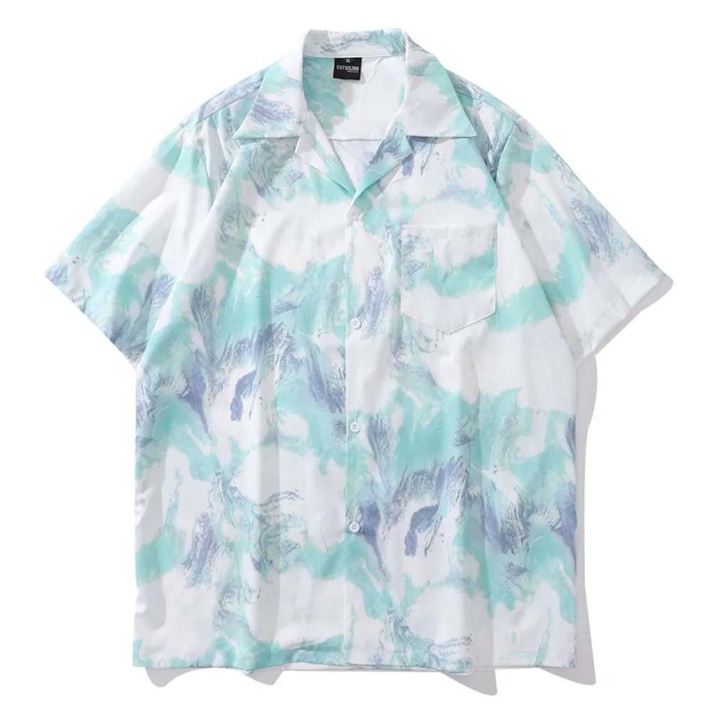 

Tie Dyeing Button Down Collar Vintage Men's Shirt Holiday Beach Shirts for Men Summer New Arrivals