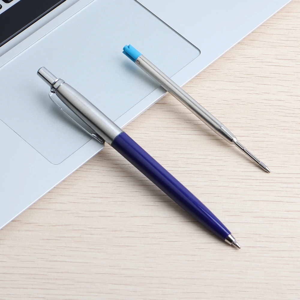 5-teiliges Kugelschreiber-Set aus Metall, G2-Nachfüllung mit blauer Tinte, automatische Stifte, Werbestifte für Schule, Büro, Schreibwaren, Metallstift – Detail 5