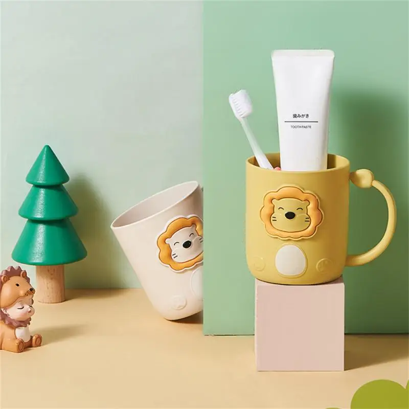 Cute Cartoon Little Lion Double Cup Portable Outdoor Camping Picnic Anti-fall Durable Multi-role Thickened Durable Mouthwash Cup