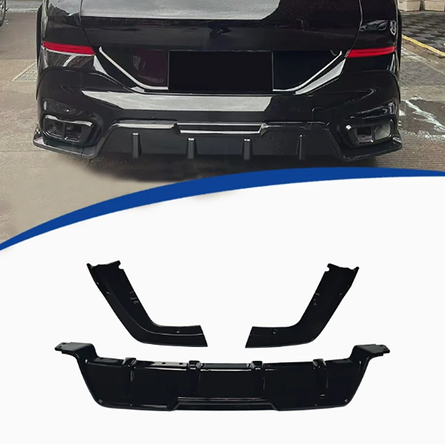 Pour BMW X6 G06 2020-2025, diffuseur de pare-chocs arrière noir brillant, séparateurs arrière noirs brillants, spoiler, becquet arrière.